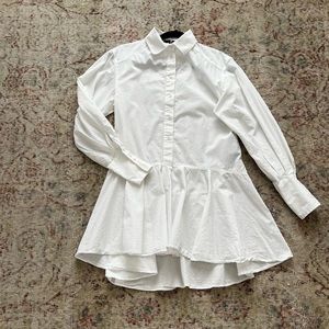7 for all mankind, white poplin shirt dress, size XS
